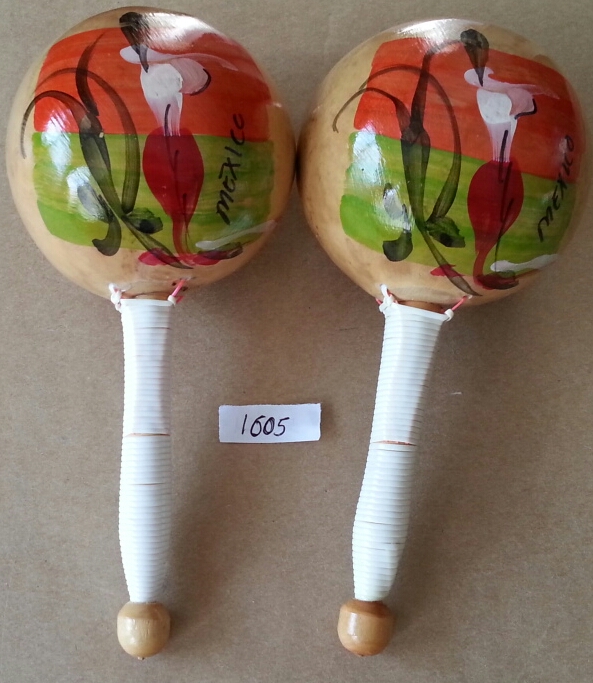 Maracas Fruit, Varnished Professional, large size (pair) - Click Image to Close