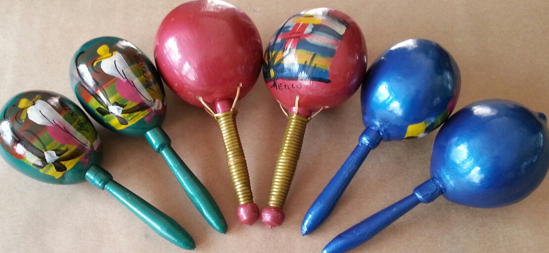 Maracas varnished, platinum, medium (pc)