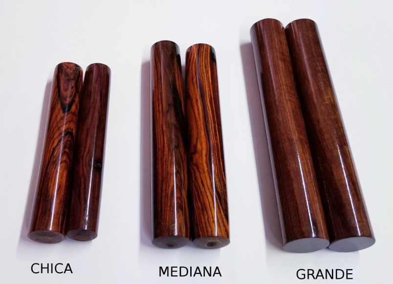 CLAVES GRANADILLO GRANDES 3x20 cm LACA NATURAL SONORAS FINAS PRO