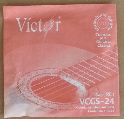 CUERDA guitarra VICTOR NYLON Negra con borla 4a (pz)