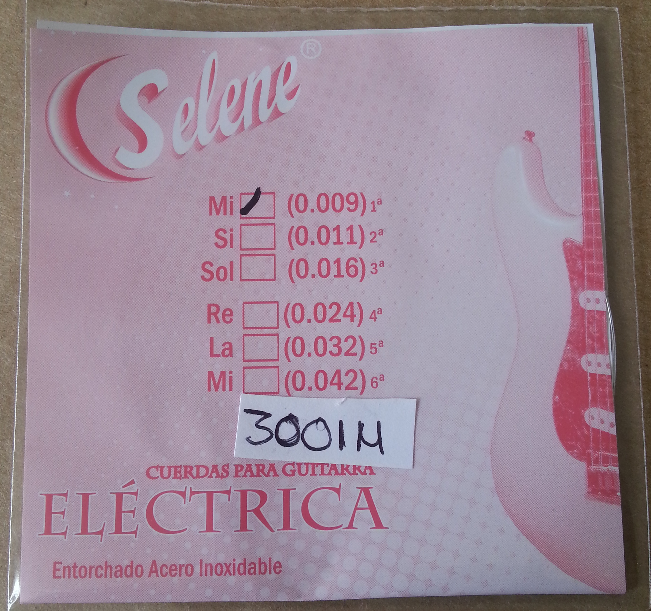 CUERDA GUITARRA ELÉCTRICA SELENE ENTORCHADA ACERO 1a 009 (pz) - Haga click en la imagen para cerrar