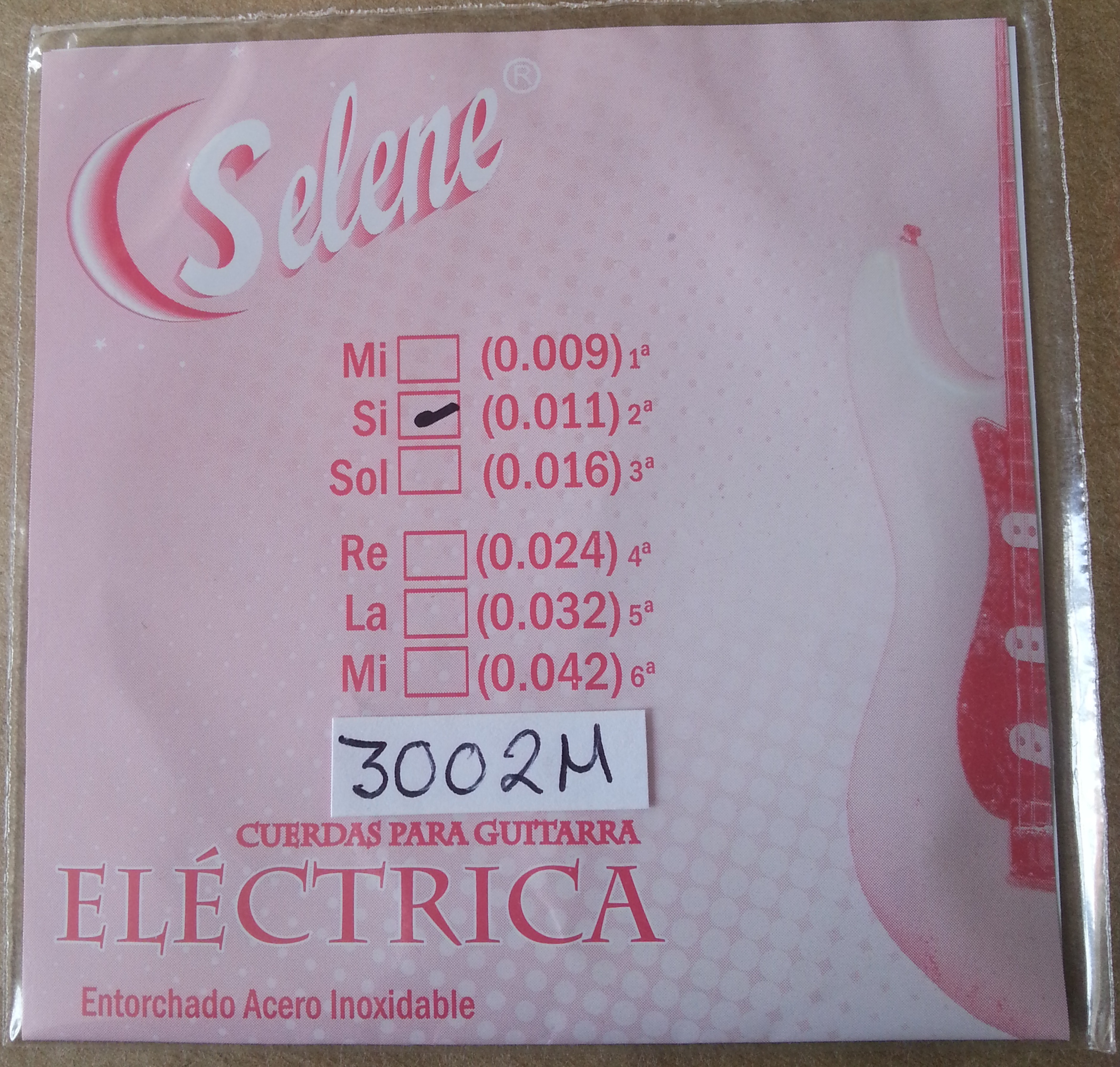 CUERDA GUITARRA ELÉCTRICA SELENE ENTORCHADA ACERO 2a 011 (pz)