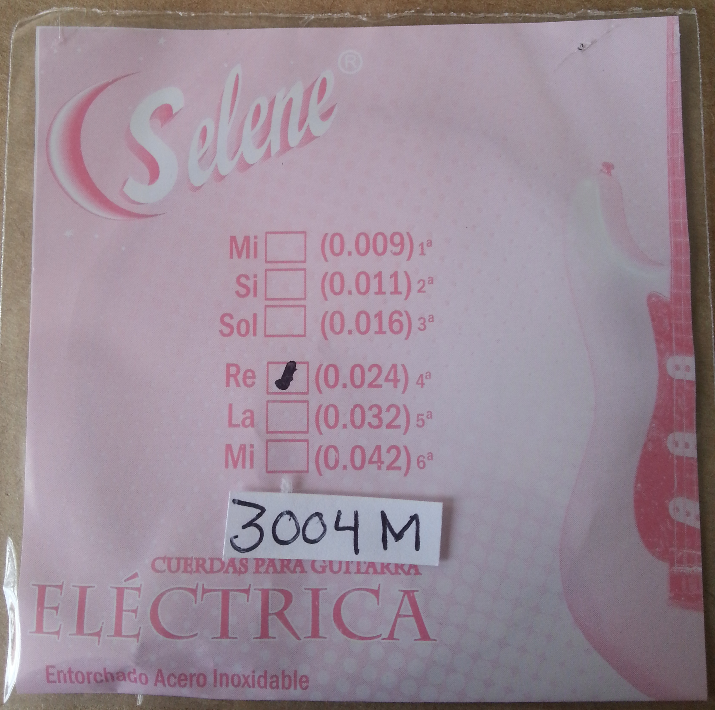 CUERDA GUITARRA ELÉCTRICA SELENE ENTORCHADA ACERO 4a 024 (pz)