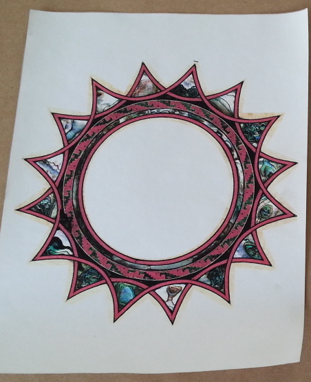 Rosette / inlay-sticker for guitars, matte