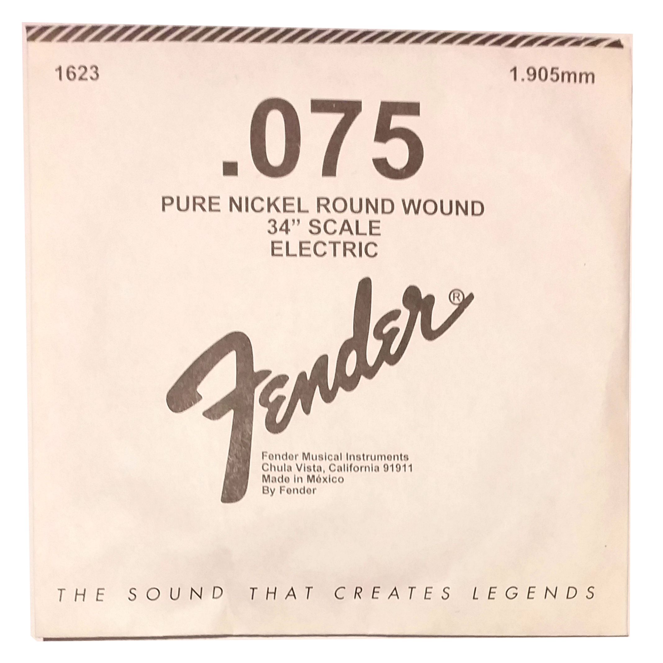 FENDER .075, 3rd string for electric bass guitar - Click Image to Close