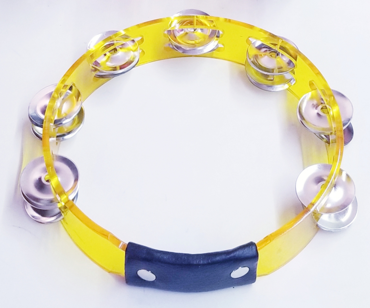 Acrylic, circular, 8” double rattle Tambourine – assorted colors