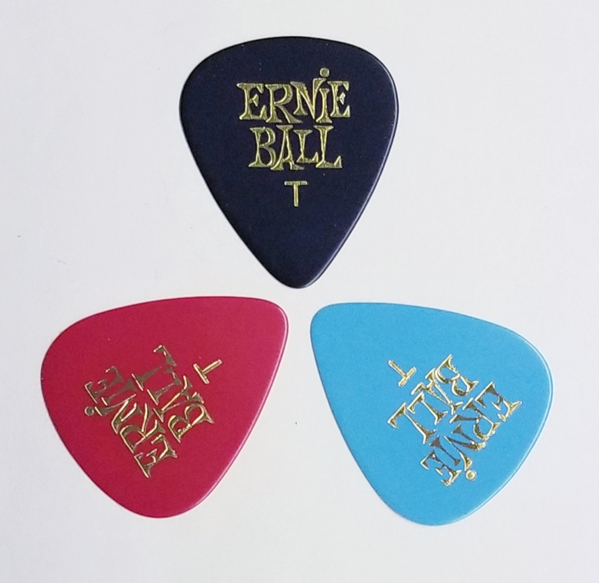 Plectrum Ernie ball thin, drop shape for guitars – assorted co - Click Image to Close