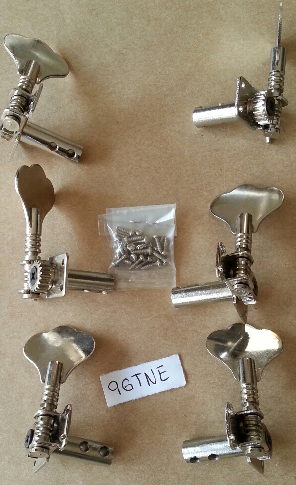 Machine heads for guitarron – double borehole, Nickel plated