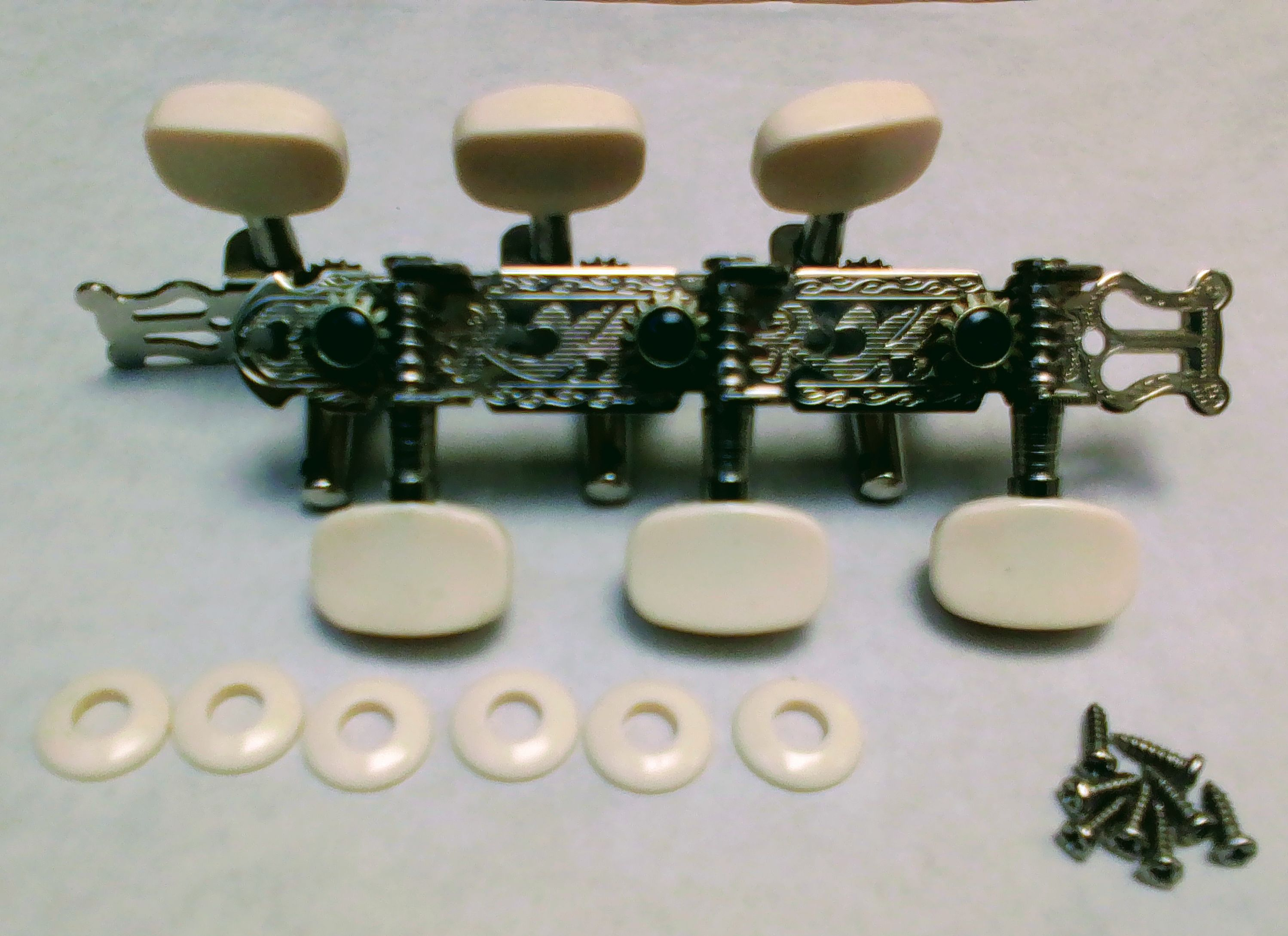 Machine heads for guitars, metal bolt, nickel plated