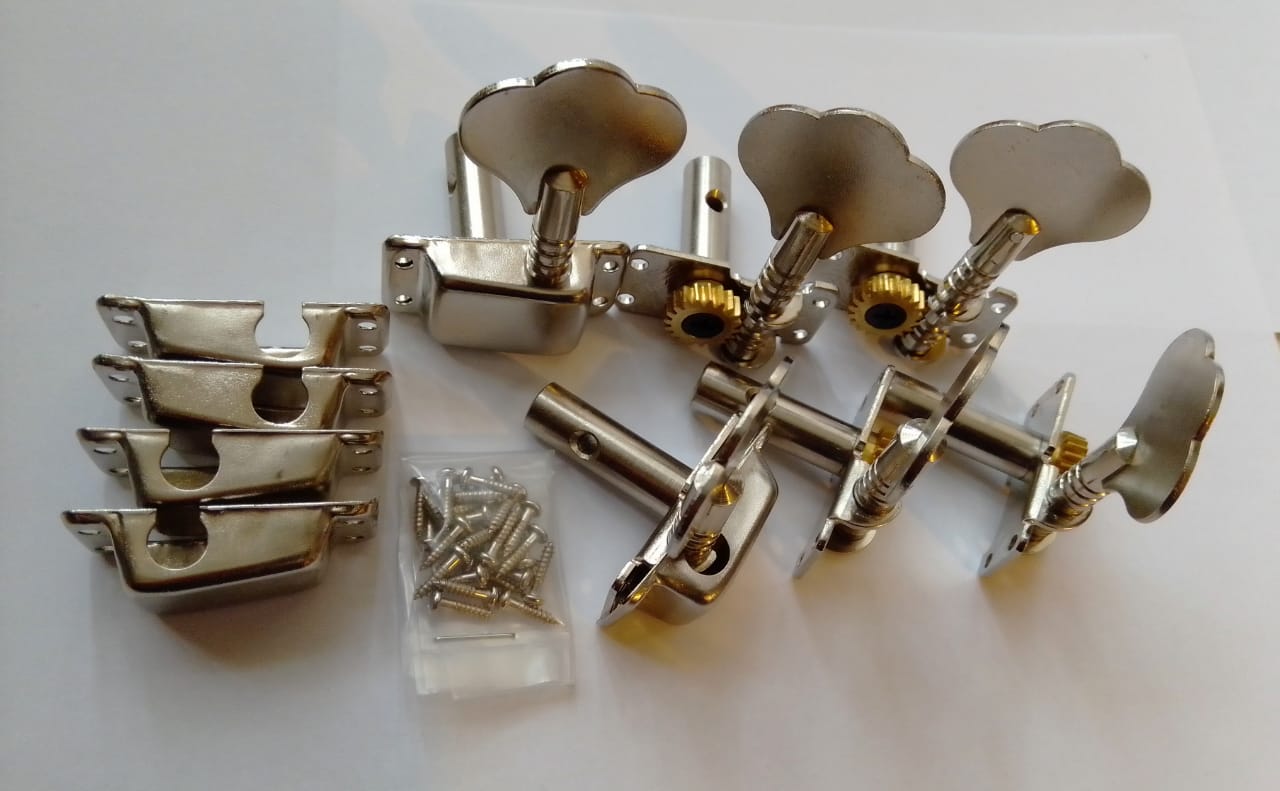 Machine heads for guitarron, 3 pegs on each side, thick metal bo