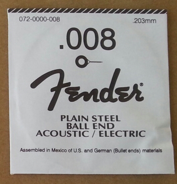 CUERDA GUITARRA ELÉCTRICA FENDER Acero 1a 008