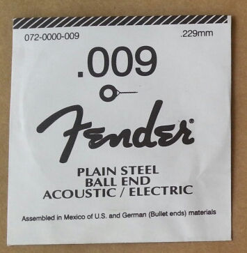 CUERDA GUITARRA ELÉCTRICA FENDER Acero 1a 009