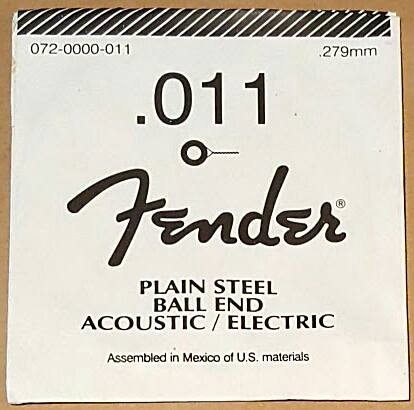 CUERDA GUITARRA ELÉCTRICA FENDER Acero 2a 011 - Haga click en la imagen para cerrar