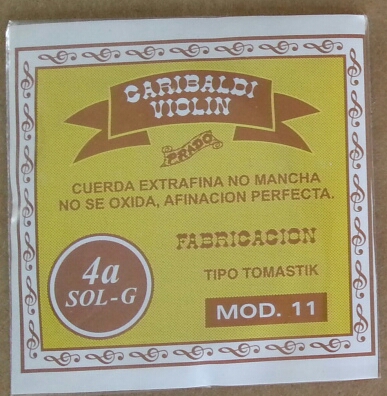 CUERDA VIOLÍN GARIBALDI ESTANDAR AMARILLA NACIONAL mod 11 4a