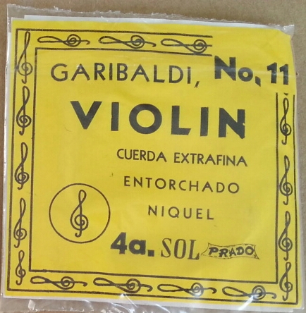 ENCORDADURA VIOLÍN GARIBALDI ESTANDAR AMARILLA NACIONAL mod 117