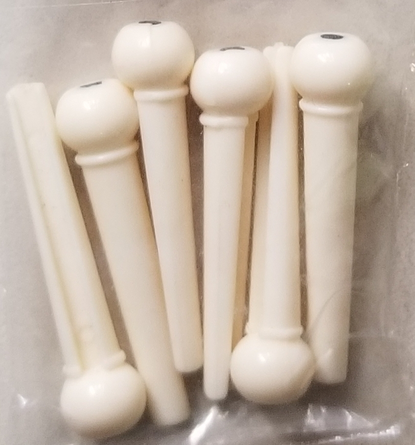 Plastic peg for country/texan guitar bridge (SET)