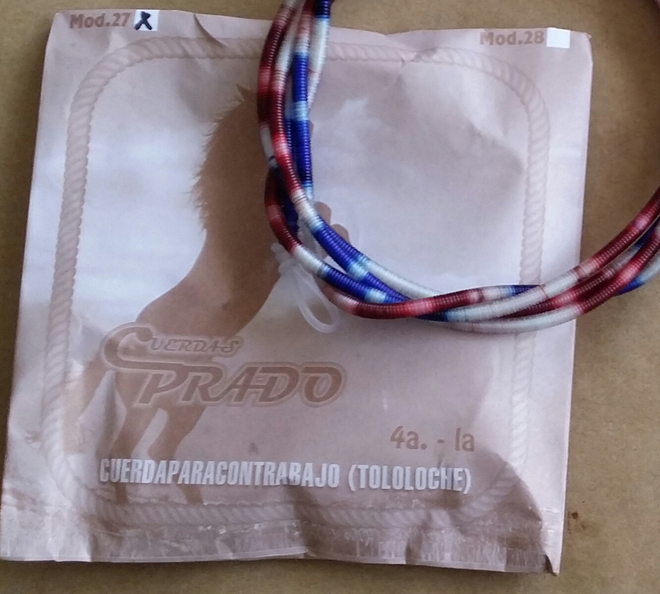 ENCORDADURA CONTRABAJO o Tololoche prado nylon mod 27 CUERDA