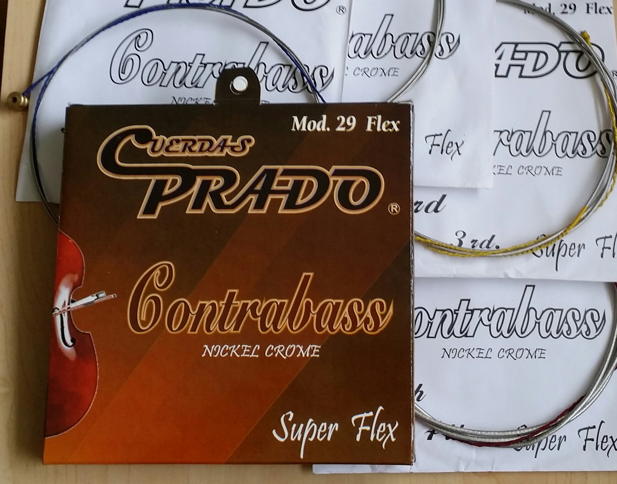 Prado super-flex nickel-chromed string set for double bass- - Click Image to Close