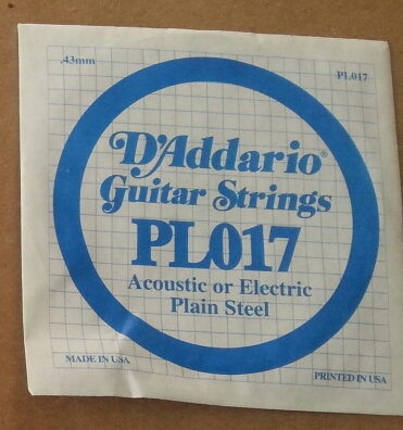 CUERDA GUITARRA ELÉCTRICA D'ADDARIO 3a 017