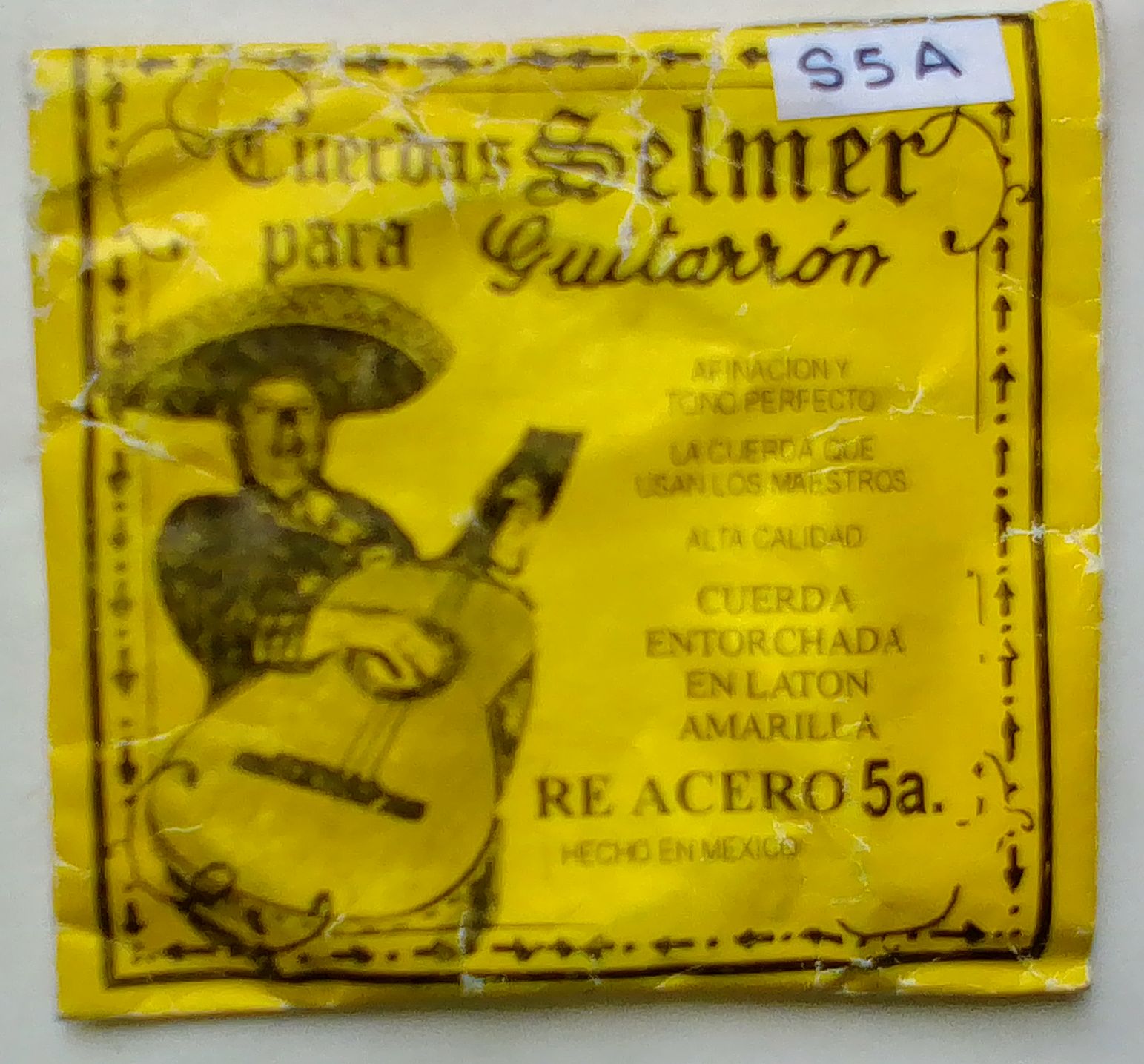 “Selmer” nylon, yellow 6th string - Click Image to Close