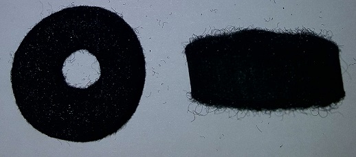 Roldana de fieltro para platillos 2 1/2 cm negro CHICA (pz)