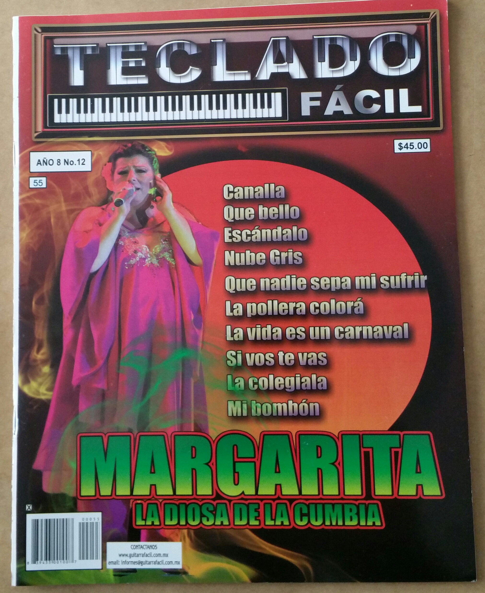 MÉTODO TECLADO FÁCIL No. 12 MARGARITA LA DIOSA DE LA CUMBIA (P)