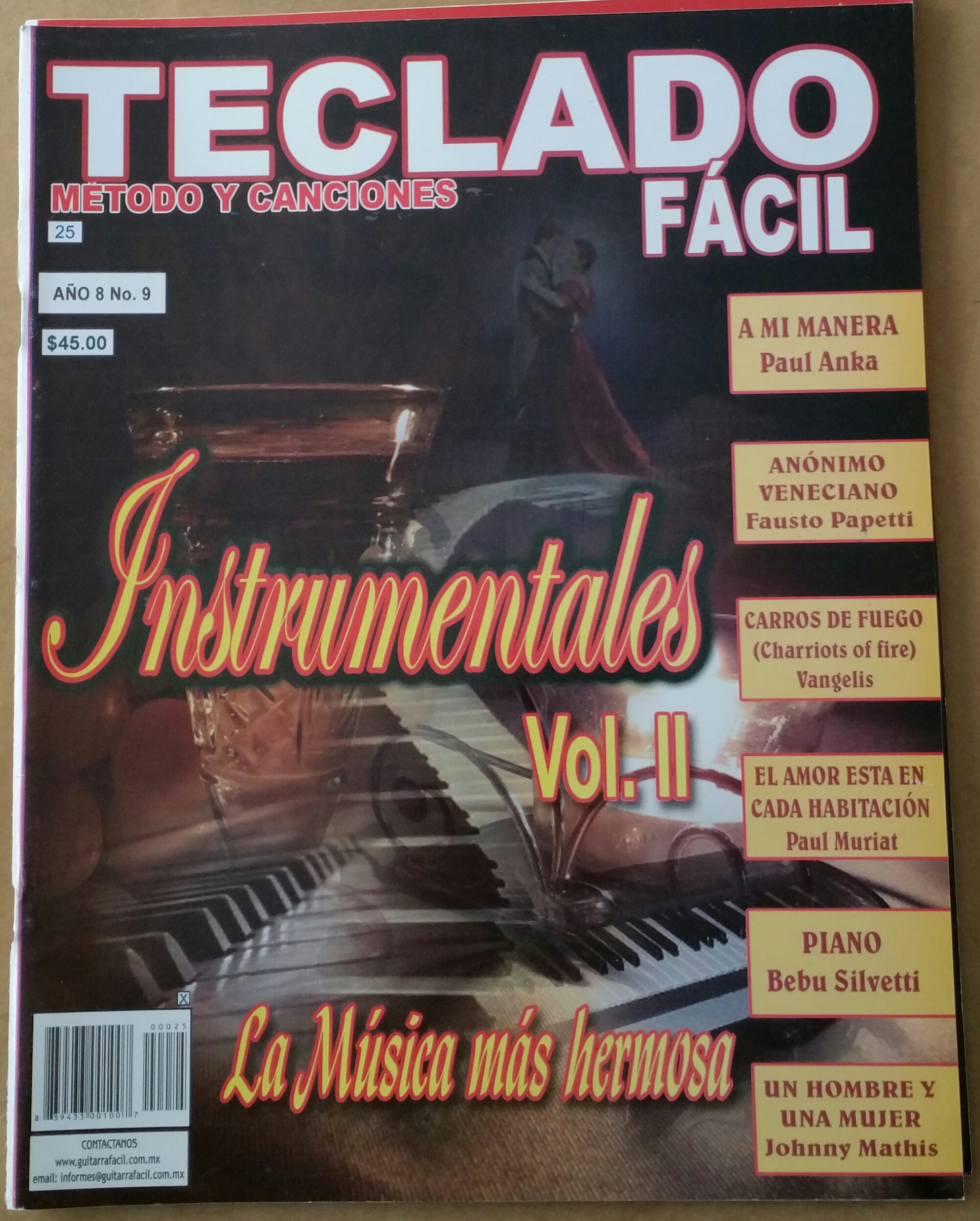 MÉTODO TECLADO FÁCIL No. 9/25 Instrumentales Vol.2,