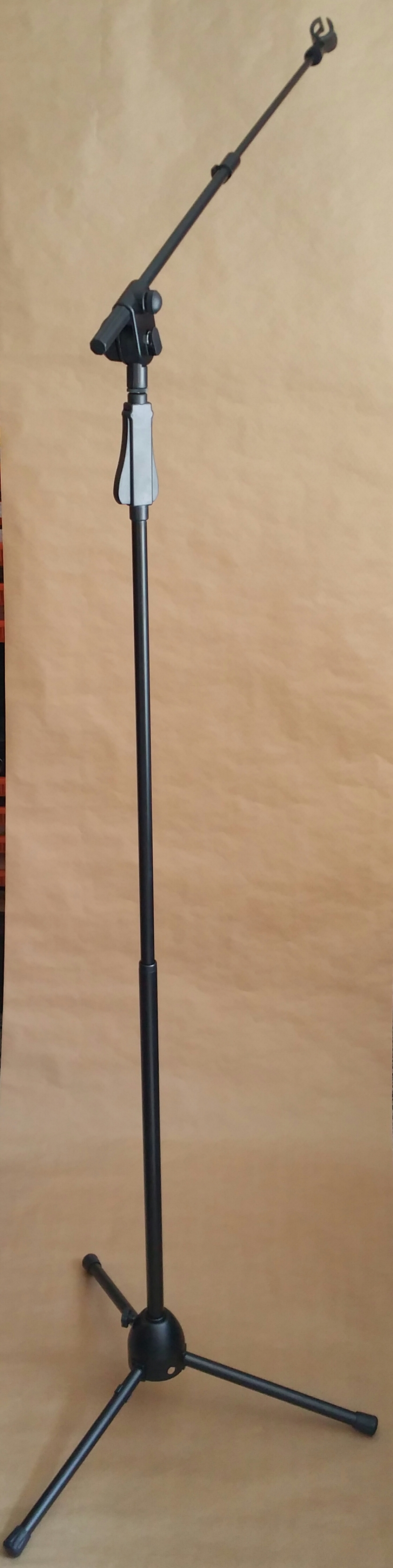 Microphone stand with boom arm 2.70 mts, black - Click Image to Close