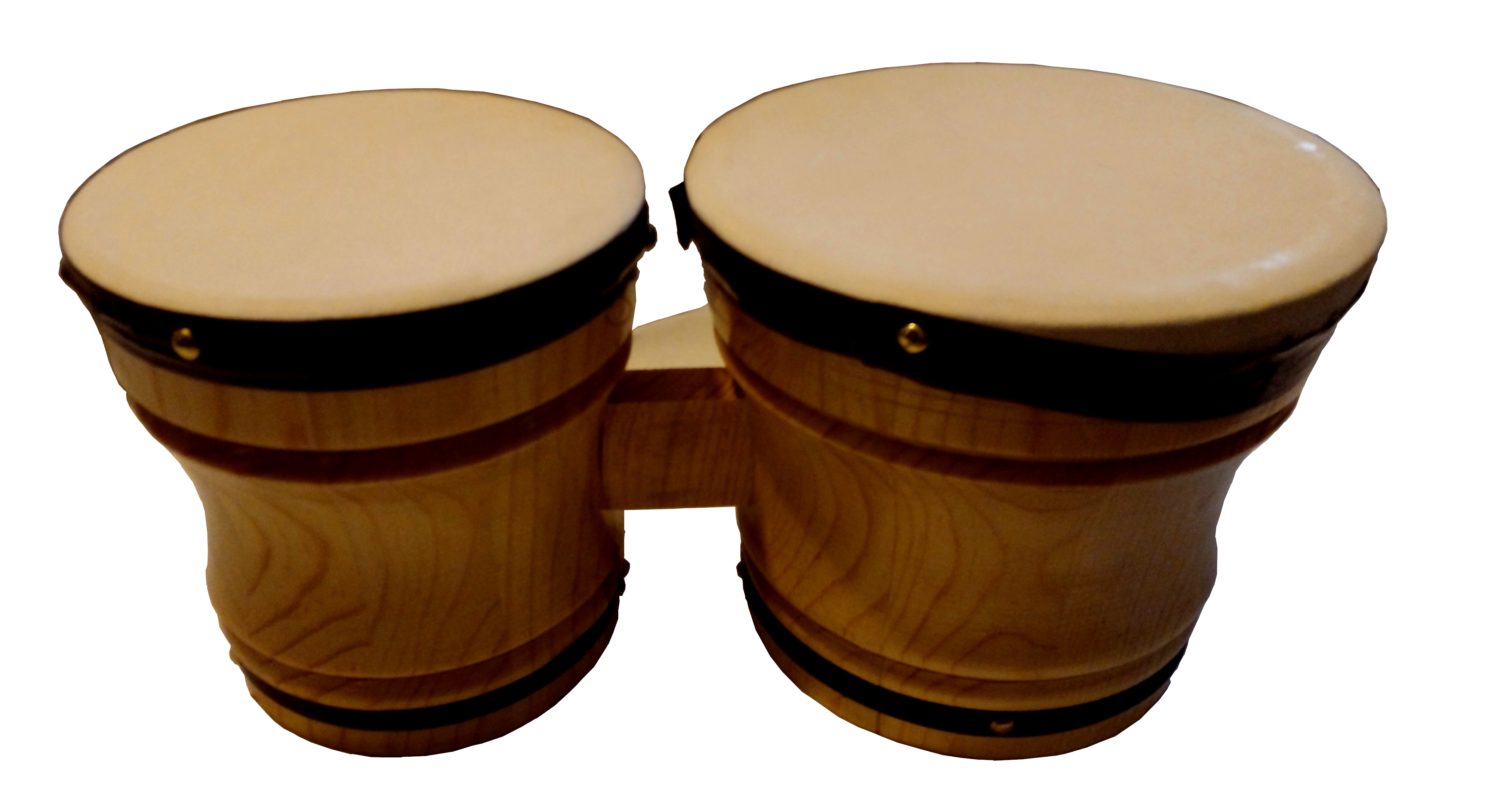 (imagen para) BONGO MADERA extra gde PROFESIONAL CON PIEL VASOS 7" y 7.75" aprox