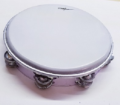 (imagen para) panderos ACRILICO CIRCULAR, 2 FILAS SONAJAS parche, COLORES 10"