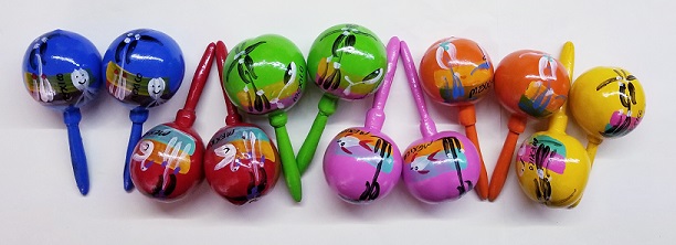 (imagen para) MARACAS de FRUTA ESMALTADA COLORES chica (par)