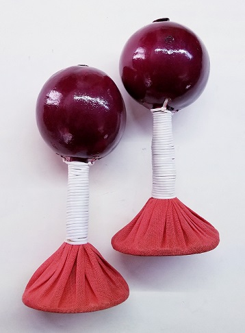 (imagen para) MARACAS de FRUTA estilo HAWAIANAS Para EMPLUMAR chicas (par)