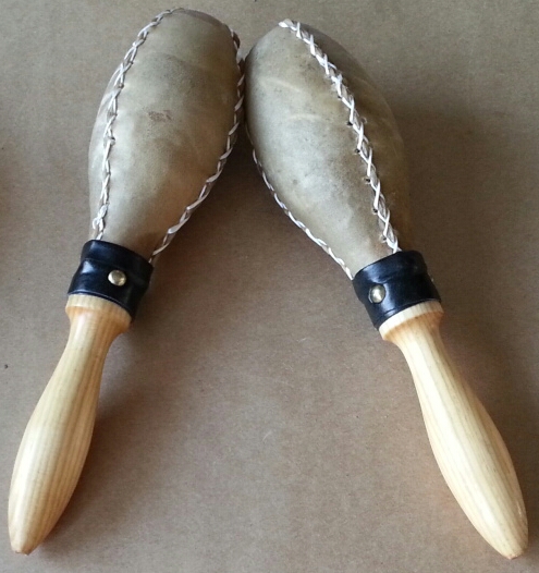 (imagen para) MARACAS de PIEL 3 GAJOS MEDIANA para expertos profesional 24cm