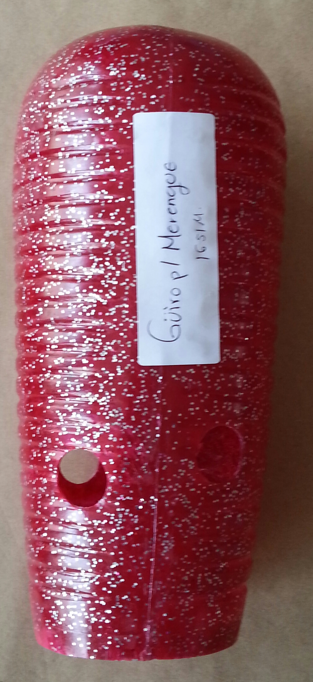 (imagen para) GÜIRO FIBRA VIDRIO COLORES Y DIAMANTINA 27 X 13cm para Merengue