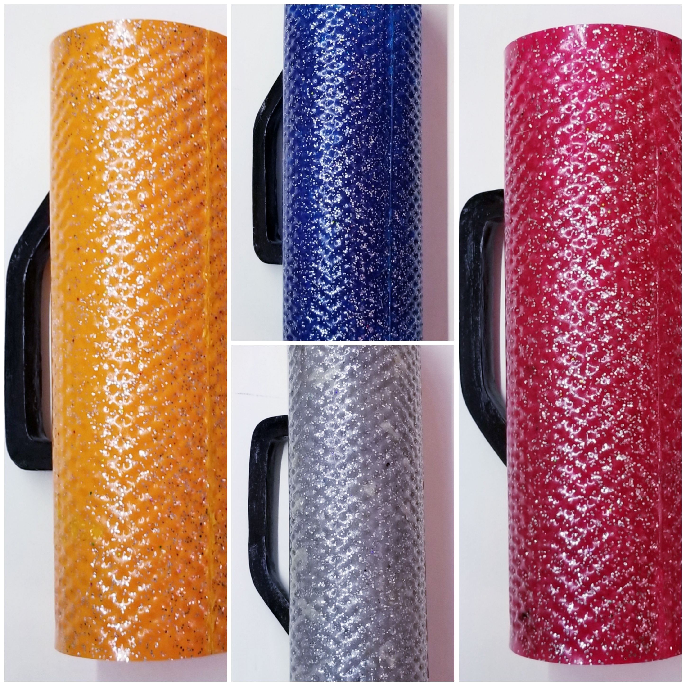 (imagen para) GÜIRO FIBRA VIDRIO COLORES Y DIAMANTINA 28 X 9 cm para salsa asa