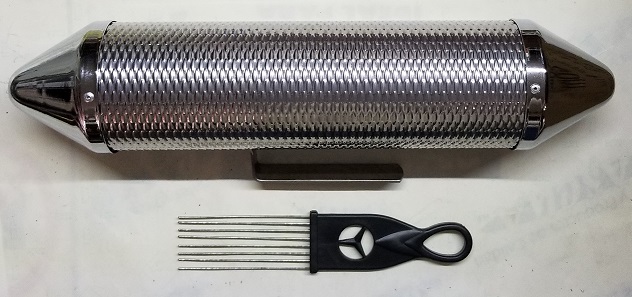 (imagen para) GÜIRO ó SAMBA Con OPCION de rascar o agitar. METALICO C/RASCADOR