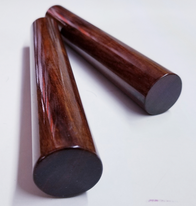 (imagen para) CLAVES MADERA DURA GRANDES 3x20 cm LACA NATURAL SONORAS FINAS PRO