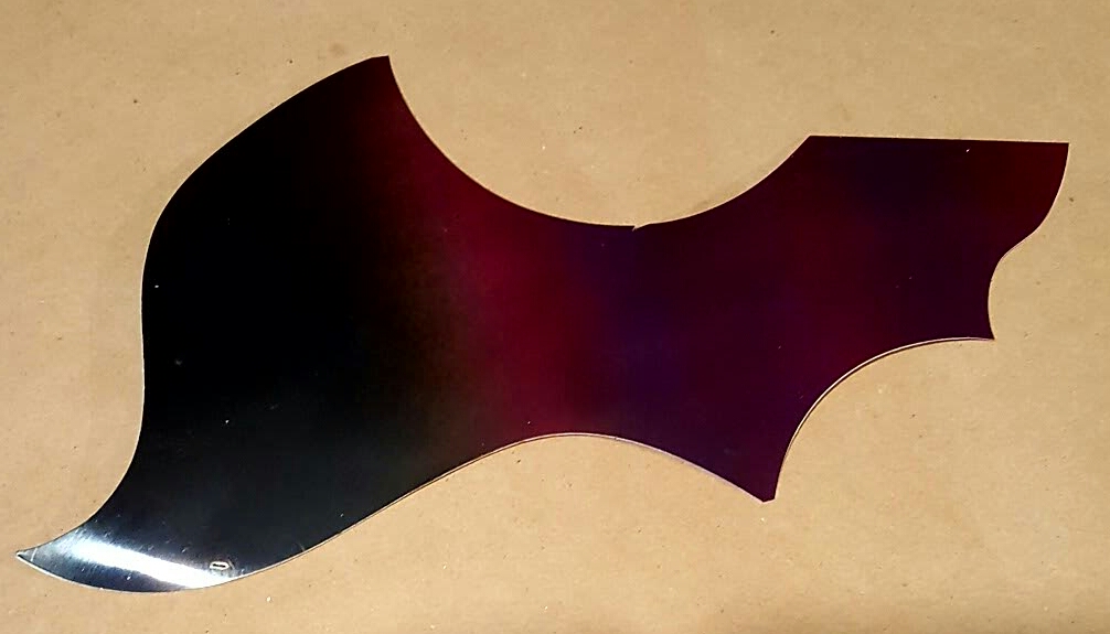 (imagen para) micas para guitarras adhesivas japonesa bicolor negro con vino (