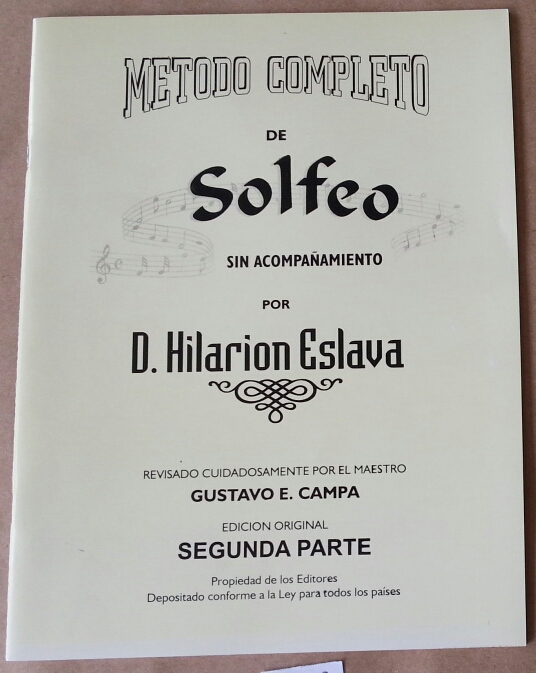 (imagen para) MÉTODO COMPLETO SOLFEO D. Hilarion ESLAVA 2a PARTE
