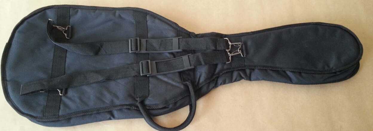 (imagen para) FUNDA GUITARRA ACÚSTICA de CANASTA NEGRA con hombrera con ZIPPE