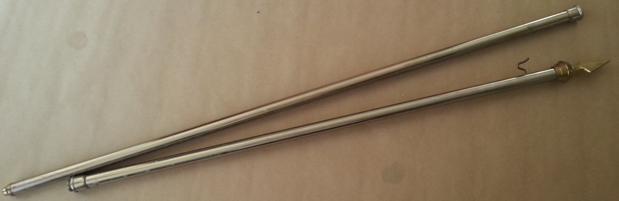 (imagen para) ASTA BANDERA FINA TODA LATON 2 SECCS.PUNTA LANZA GRANDE NACIONAL