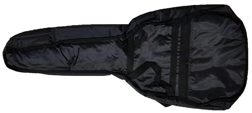 (imagen para) FUNDA GUITARRA BAJITO ACÚSTICA CANASTA LISA NEGRO C/ ZIPER