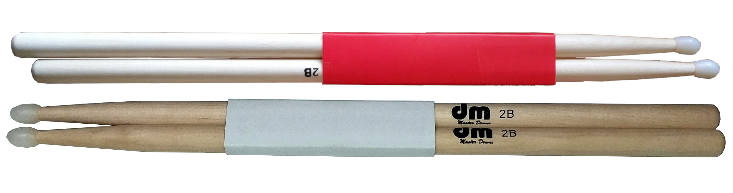 (imagen para) BAQUETAS BATERÍA MADERA DURA PUNTA nylon mediana (2B) NAT par