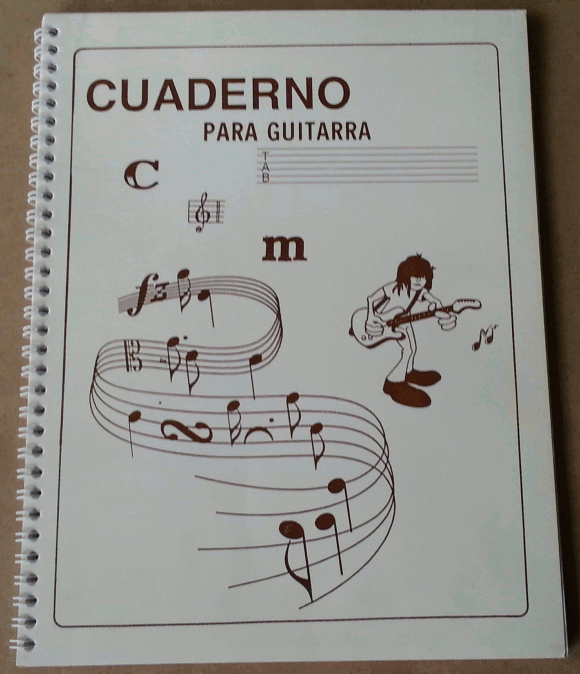 (imagen para) CUADERNOS DE HOJAS GUIAS DIAPASÓN, tablatura para guitarras sin