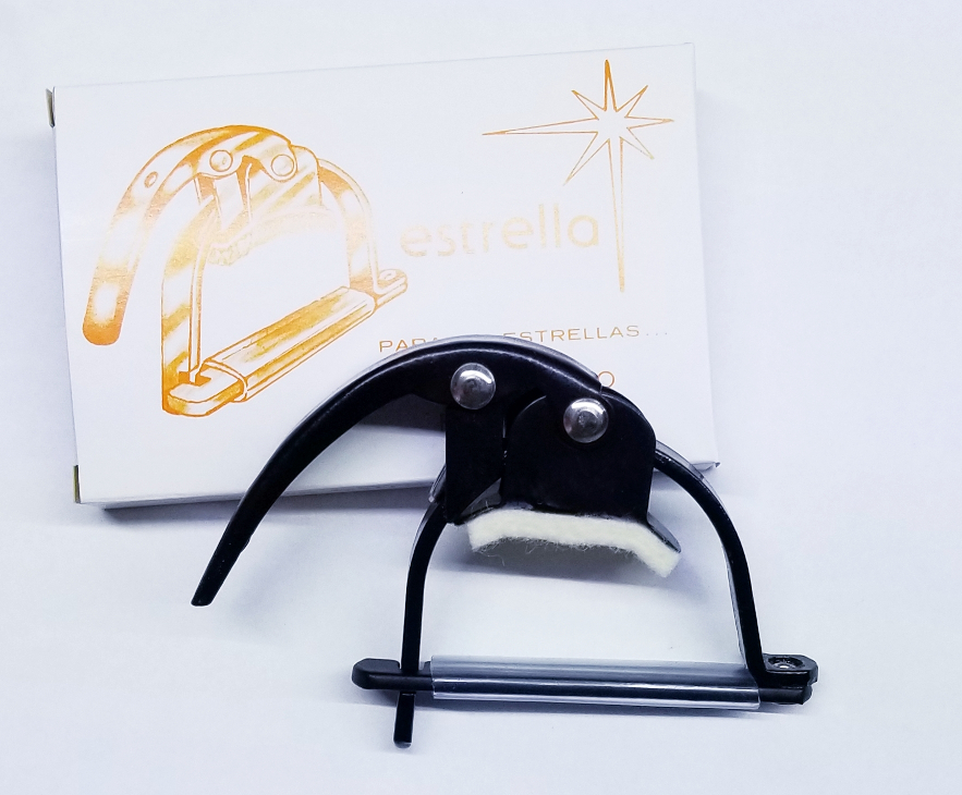 (image for) Capo for guitars Estrella black mate, automatic (pc)