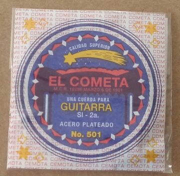 (imagen para) CUERDA GUITARRA COMETA ACERO Con borla 2a (pz)