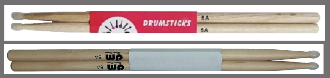 (imagen para) BAQUETAS BATERÍA MADERA DURA PUNTA DE NYLON mediana (5A) NAT par