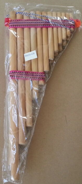 (imagen para) ZAMPOÑA 23 tubos 2 planos GRANDE 43cm Afinación Inca BAMBU