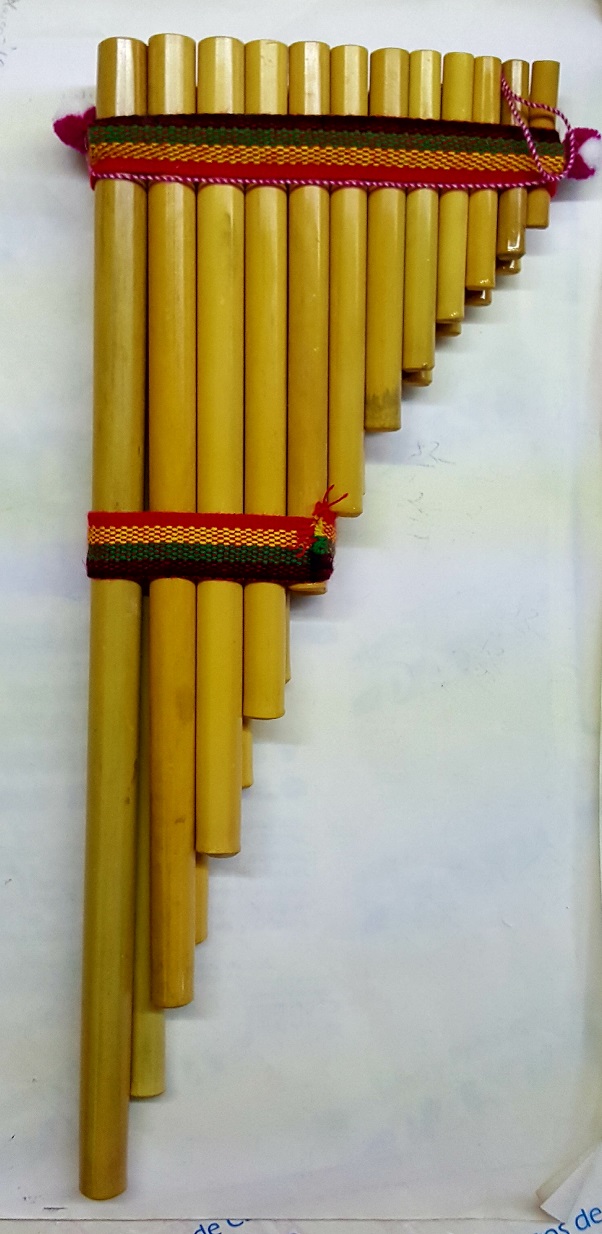 (imagen para) ZAMPOÑA 23 tubos 2 planos GRANDE 46cm Afinación Inca BAMBU