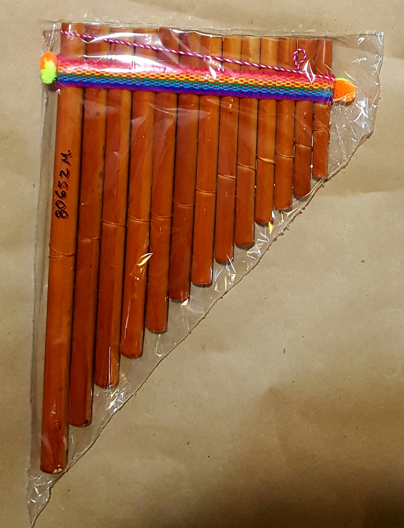 (imagen para) Zampoña 13 tubos recta un plano 30cm Afinación Inca